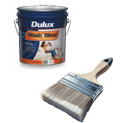 Dulux paint and Paint brush 