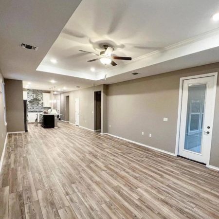 Painted Residential open plan kitchen and living room